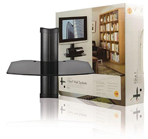 OmniMount Omnimount Tria 1 B 1-Shelf Wall Furniture - Black/Dark Glass