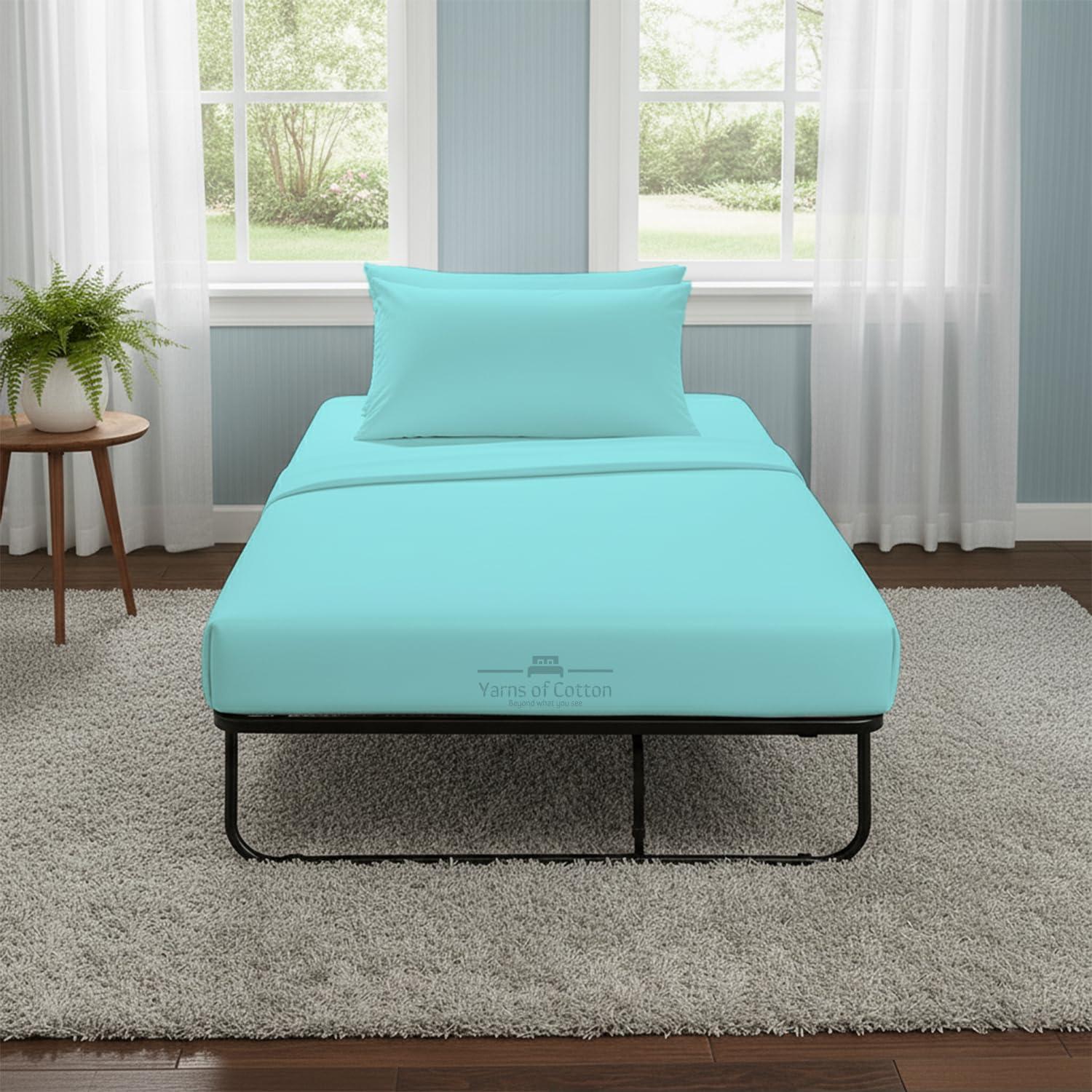 Yarns of Cotton Yarns of Cotton 4 Pcs Sheets for Cot Bunk Bed - 25 in x 75 in Taupe Solid - Cot Size Sheets 4\"-8\" Deep Pocket - Perfect for Cot Size Bunk Beds/Narrow Twin/Rv Bunk/Guest Bed/Camping Cot