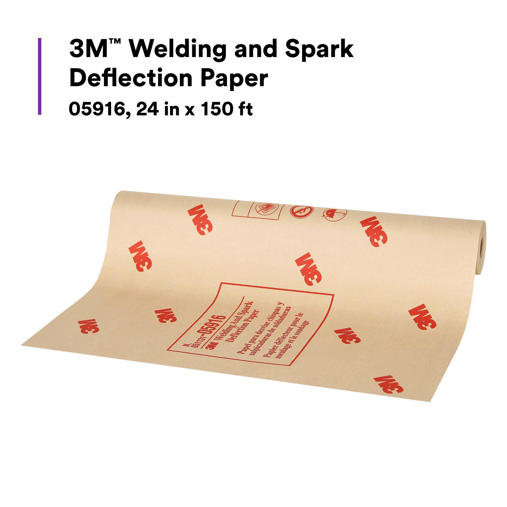 3M 3M Welding and Spark Deflection Paper 05916, Flame Retardant, Adhesive Backing, Repositionable, 24 in x 150 ft