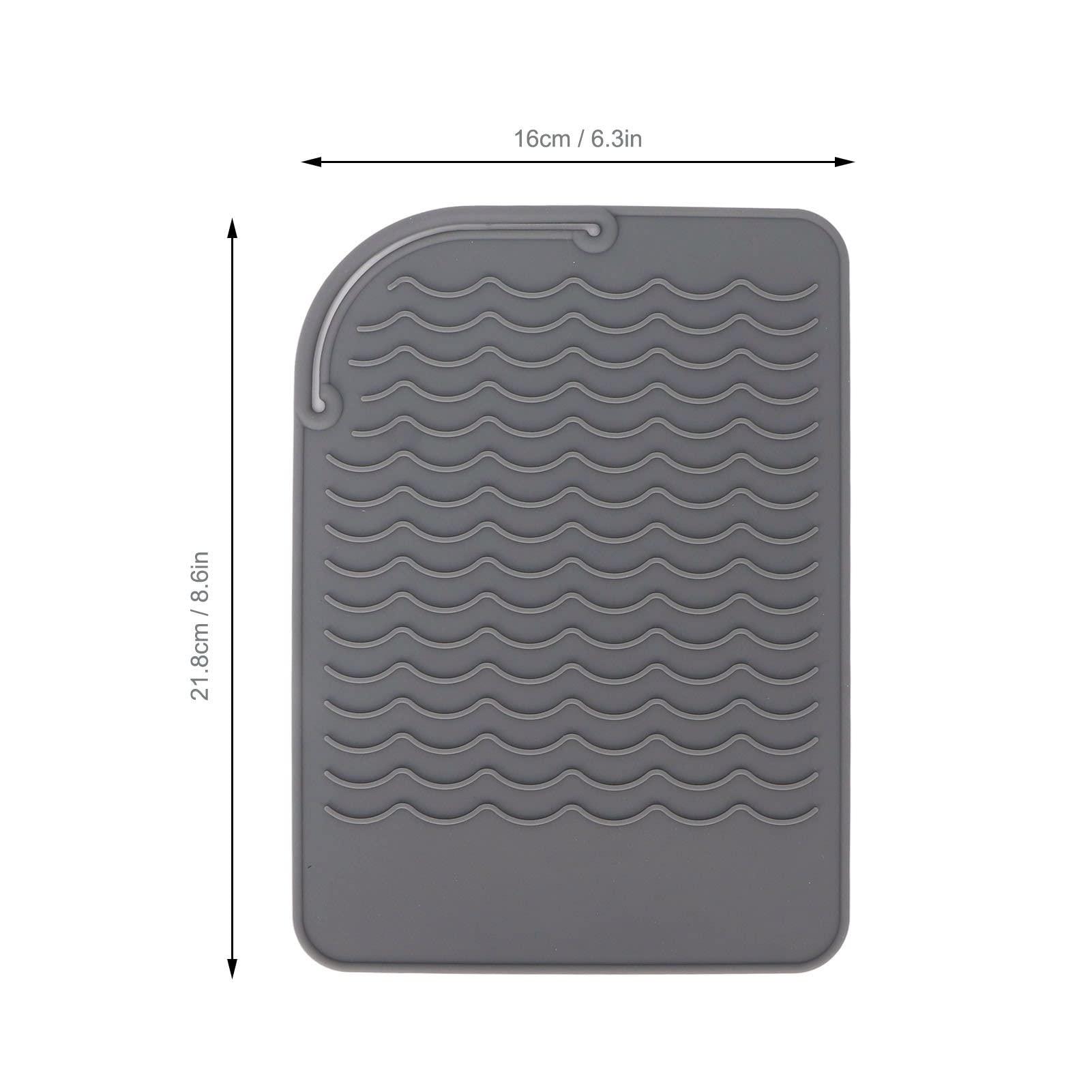 PerGar Heat Resistant Mats for Countertop Heat Insulation Silicone Mat Corrugated Pattern Anti Skid Flexible High Temperature Resistant Mat Ideal for Air Fryer, Coffee Maker, Stand Mixer, Toaster, Oven(Grey)