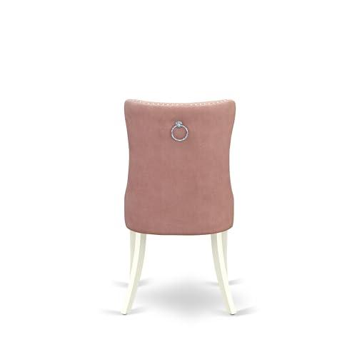 East West Furniture East West Furniture VADA7-LWH-23 7 Piece Dinette Set Contains an Oval Dining Table with Butterfly Leaf and 6 Polyester Upholstered Chairs, Linen White