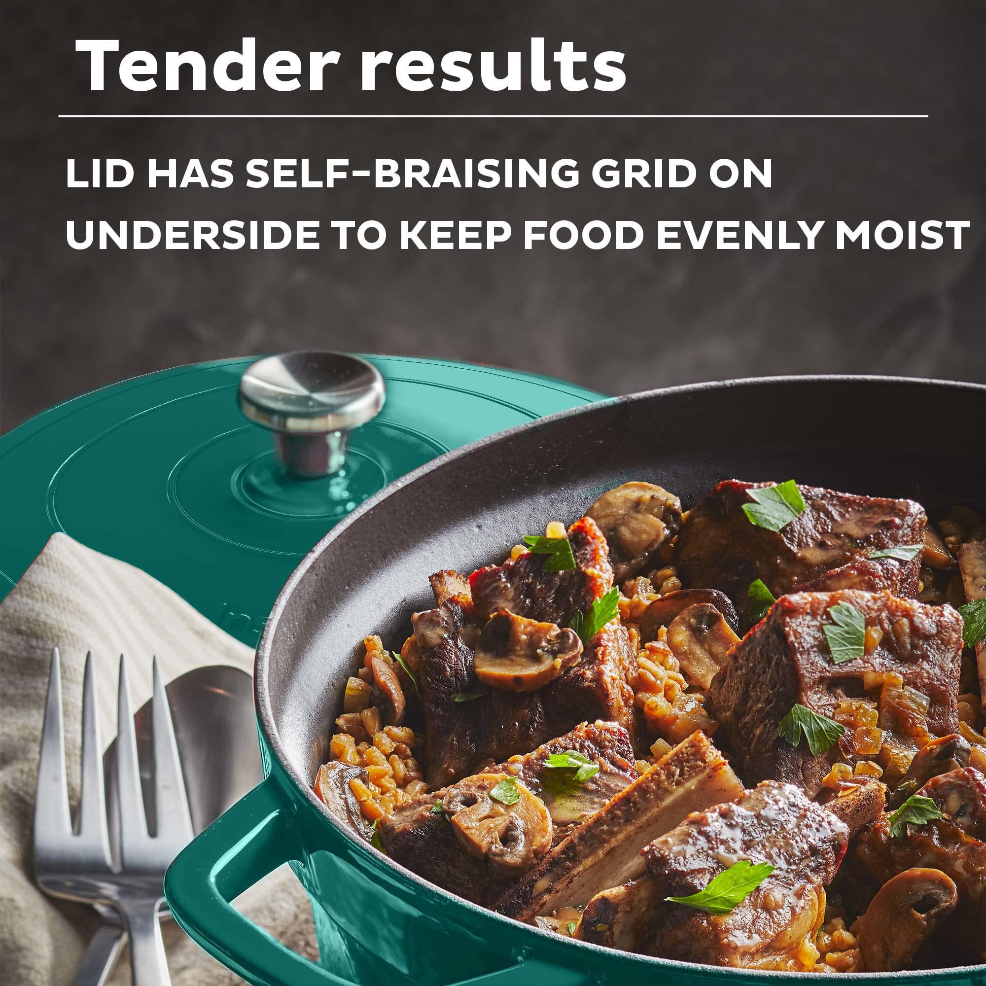 Instant Instant Electric Round Dutch Oven, 6-Quart 1500W, From the Makers of Instant Pot, 5-in-1: Braise, Slow Cook, Sear/Saut, Cooking Pan, Food Warmer, Enameled Cast Iron, Included Recipe Book, Green