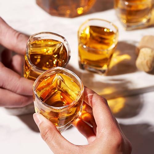TRUE True Square Shot Glasses, Reusable Shot glasses, Perfect For Whiskey, Vodka, And Tequila, Party Shot Cups, Set Of 4, 1.5 oz.