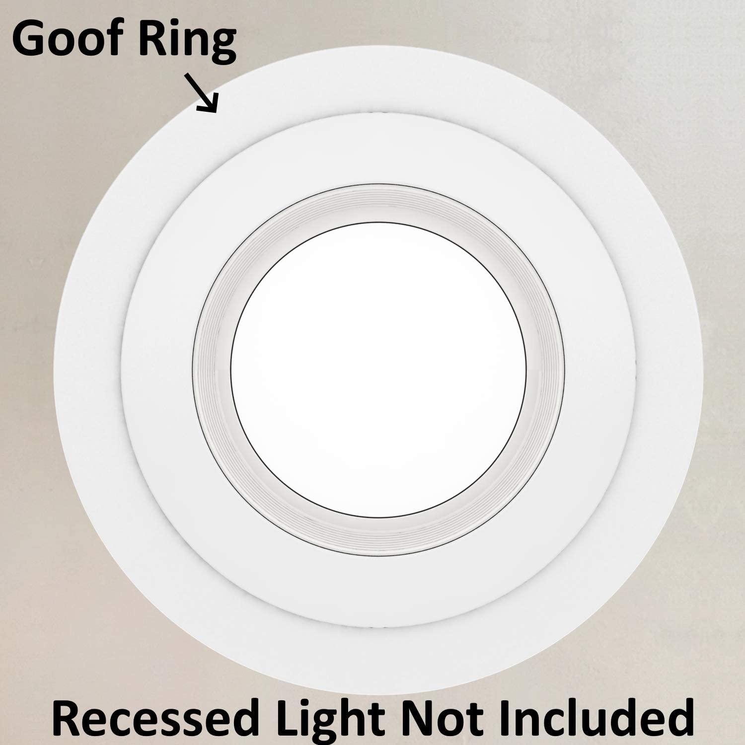 HARRRRD 10 Pack Gloss White Goof Trim Ring for 8" Inch Recessed Can Lighting Down Light, Outer Diameter 8.6 Inches, Inner Diameter 6.2 Inches