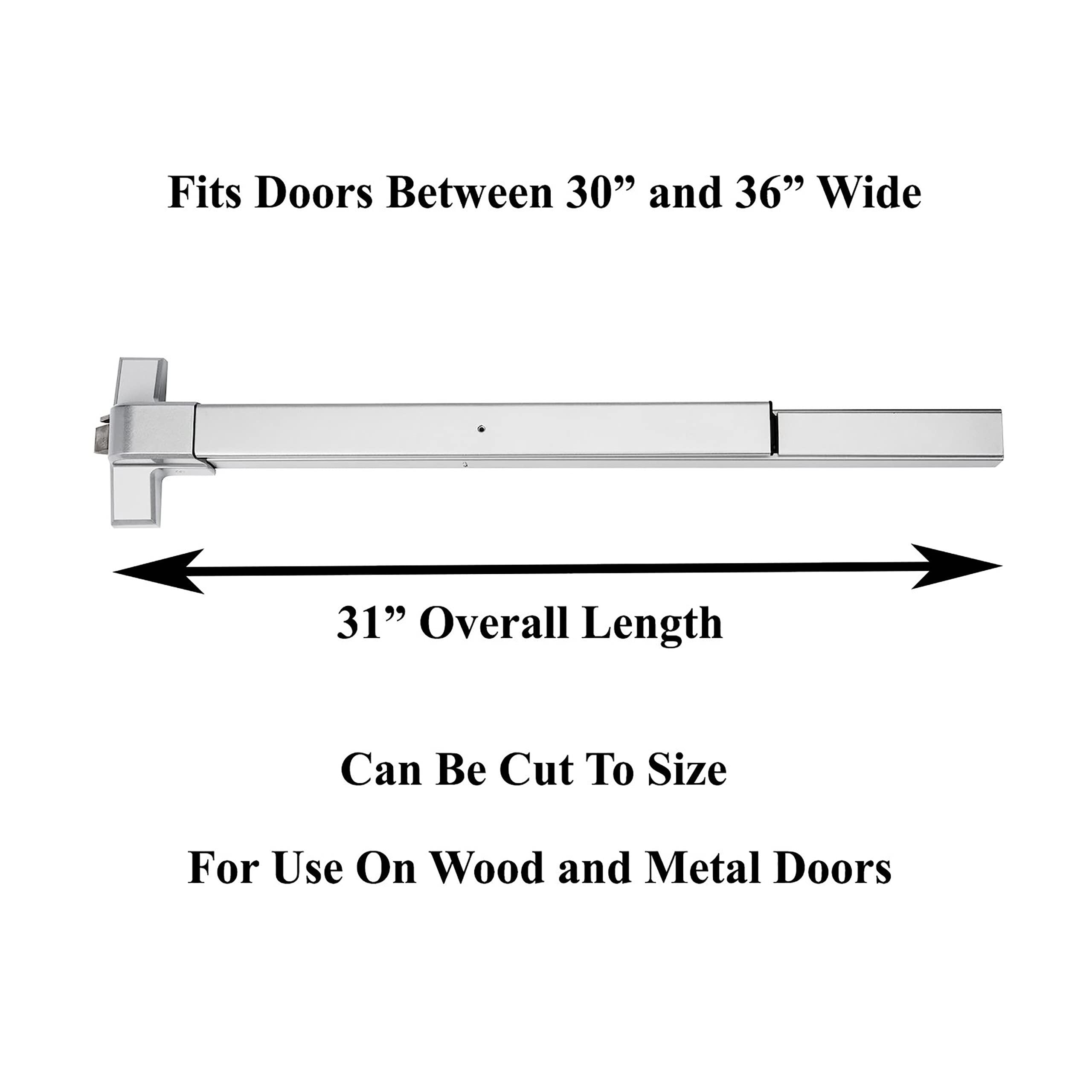 Dynasty Hardware Dynasty Hardware Push Bar Panic Exit Device for Emergency Exit Doors Aluminum