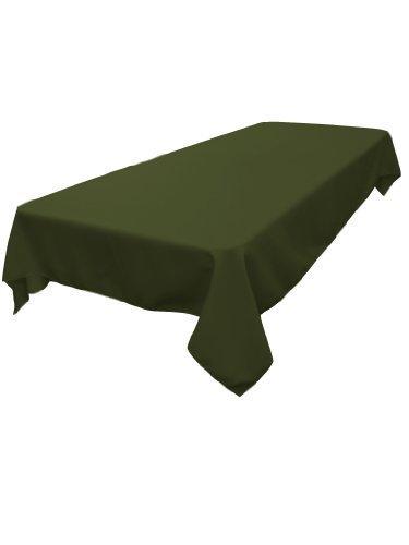 LA Linen LA Linen Polyester Poplin Washable Rectangular Tablecloth, Stain and Wrinkle Resistant Table Cover 60x102, Fabric Table Cloth for Dinning, Kitchen, Party, Holiday 60 by 102-Inch, Olive