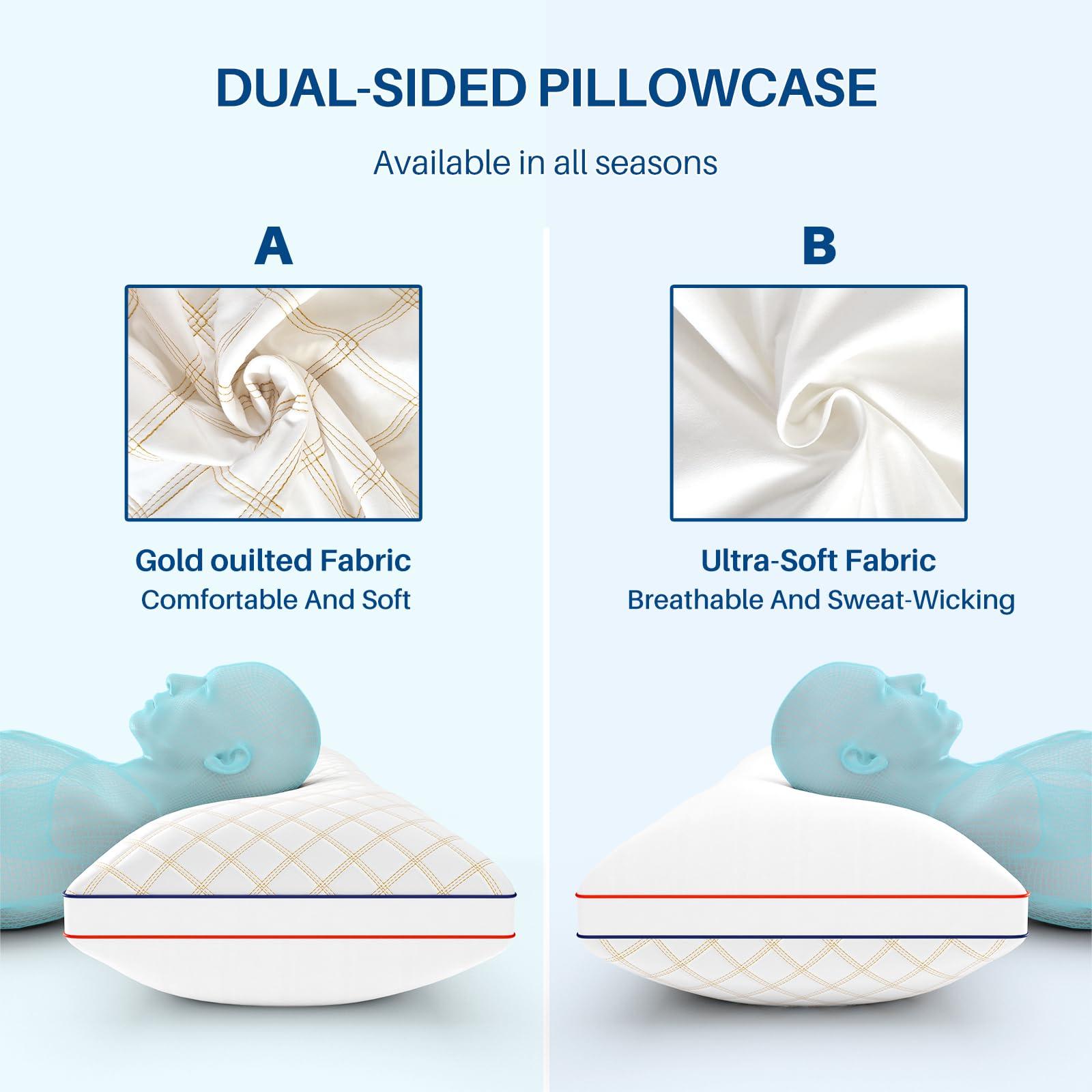 YZ HOME YZ HOME Long Body Pillow for Adults - Firm Body Pillow Insert with Shredded Blue Memory Foam, Adjustable Height, Soft Support for Side Sleeping, Pregnant Women, Washable (20x54 Inch, White)