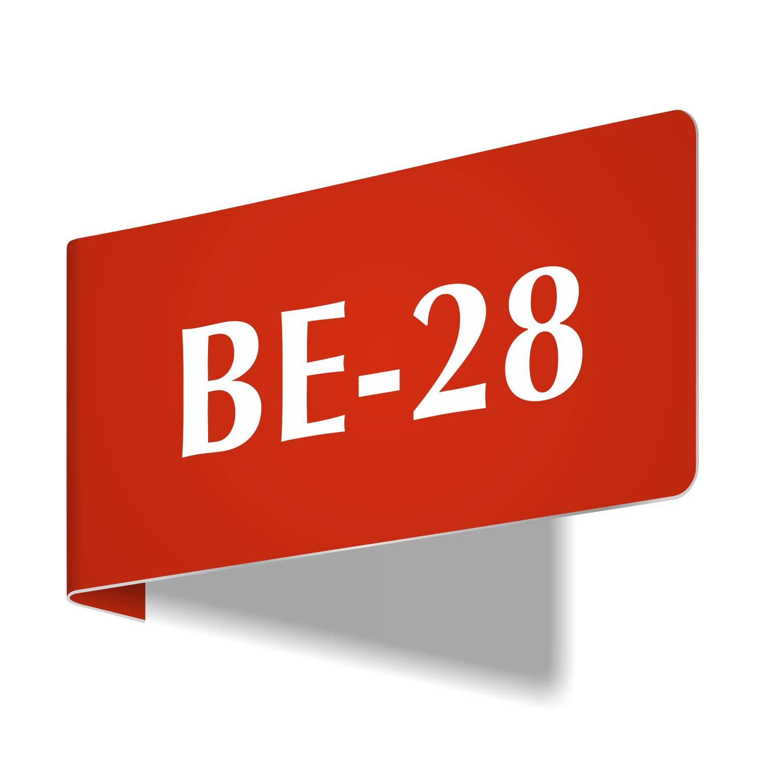 SmartSign SmartSign Horizontal Warehouse Aisle Sign - Custom, 4 x 8 inch, 2-Sided L-Shaped Engraved Markers for Racks/Shelves/Walls/Corridors, ABS Plastic, Pre-drilled Holes, Choose Color, Made in USA