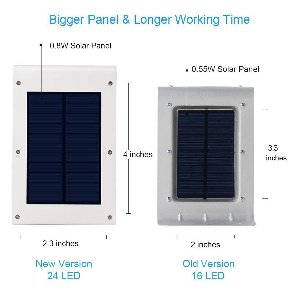 InnoGear InnoGear Solar Gutter Lights, 24 LEDs Solar Motion Sensor Lights IP65 Waterproof Solar Outdoor Lights Solar Wall Lights Security Lighting for Yard Porch Patio, Pack of 4