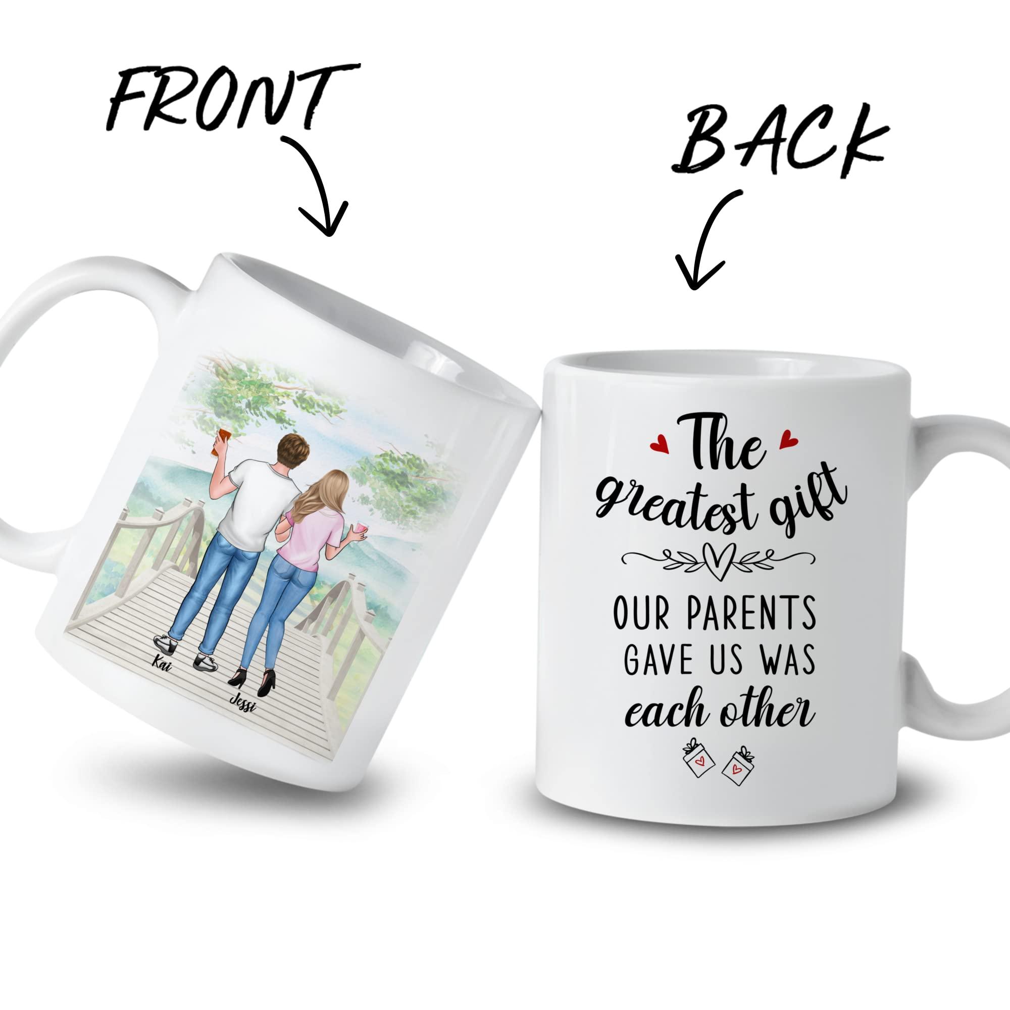Gossby GOSSBY Personalized Custom Mug (2 Person) The greatest gift our parents gave us was each other Custom Sister Mug from Sister, Sister Coffee Mug with Names, Personalized Sisters Cups, Christmas or Birt