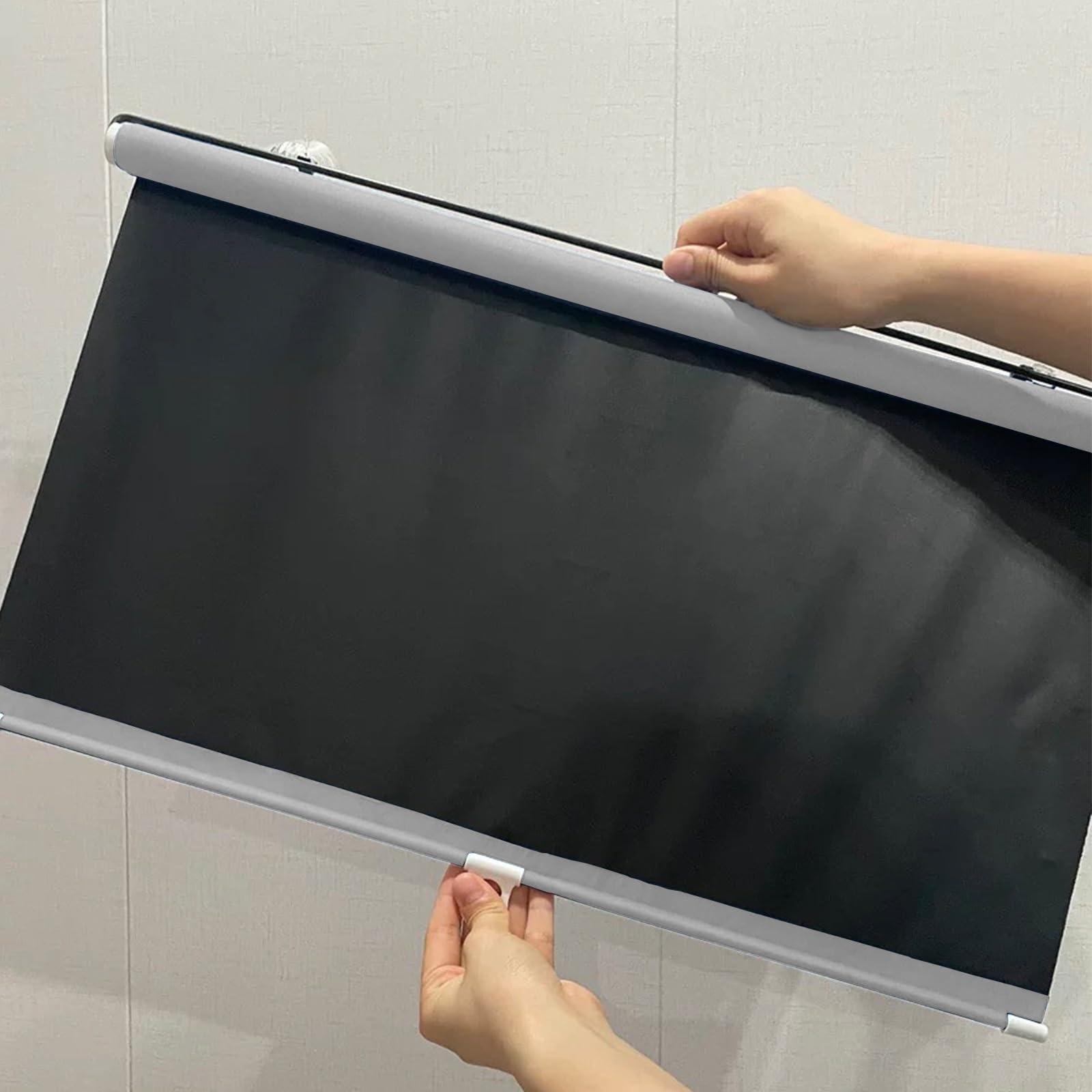 HomeLoft Basics Temporary Blackout Roller Shades Privacy Roller Blinds Portable Window Shades with Suction Cups Easy to Install for Home,Office,Bedroom,Door(Gray,W23 x H49)