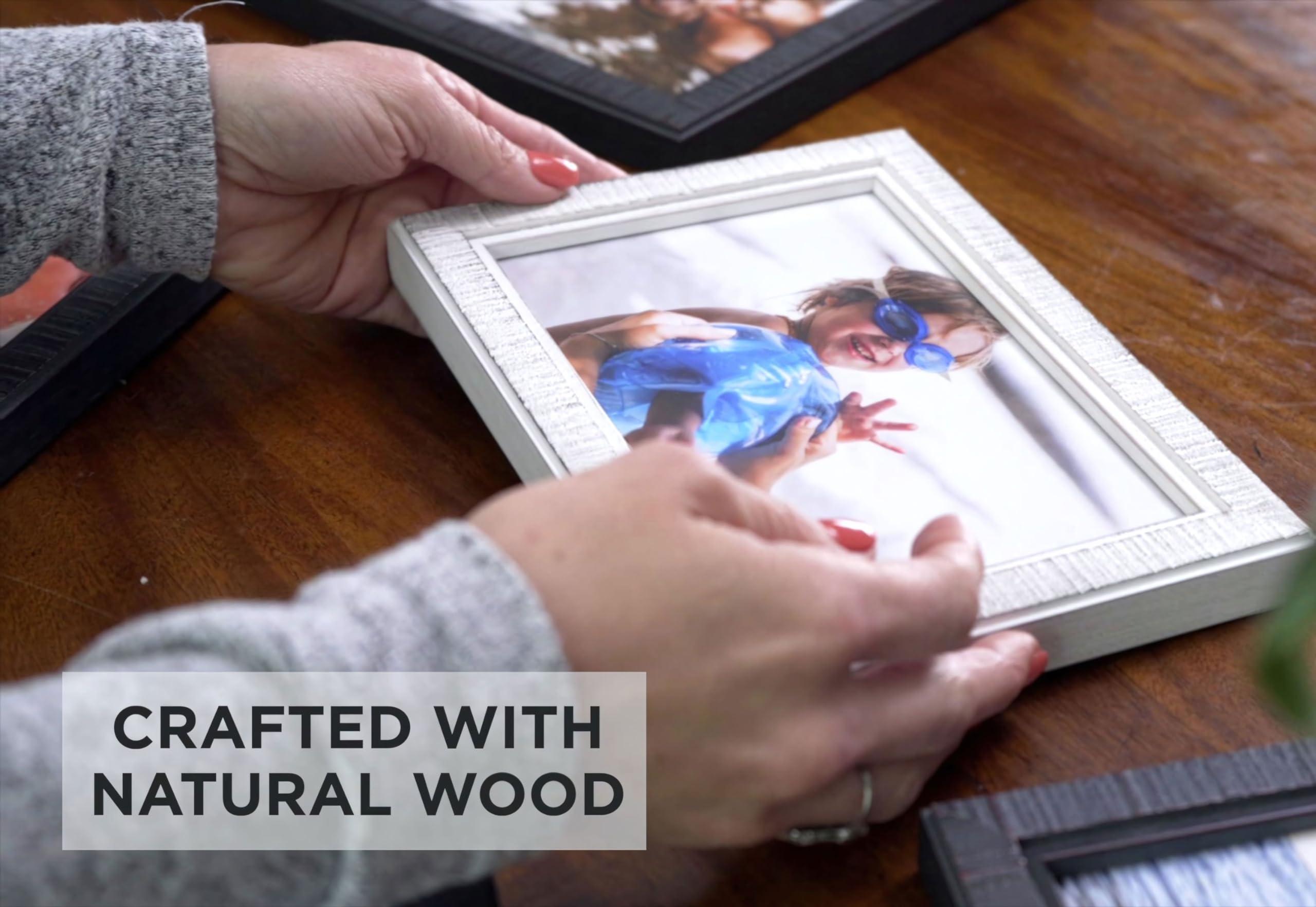 CountryArtHouse CountryArtHouse 8x14 Frame White Scuffed Rustic Solid Wood Picture Frame | 0.75 Inch Moulding Width| Includes UV Acrylic Plexiglass, Acid Free Foam Backing Board and Hanging Hardware