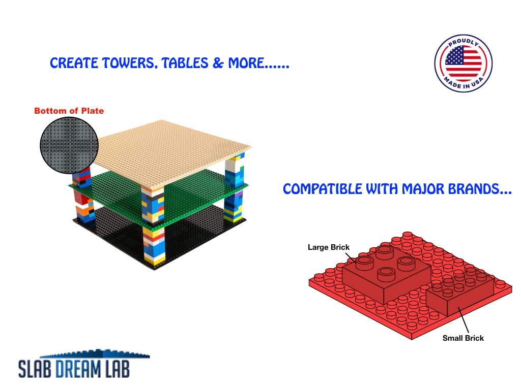 Slab Dream Lab Slab Dream Lab 12\"X12\" Slab Lite Baseplate for All Major Building Bricks and Blocks (Lunar Surface, Single)