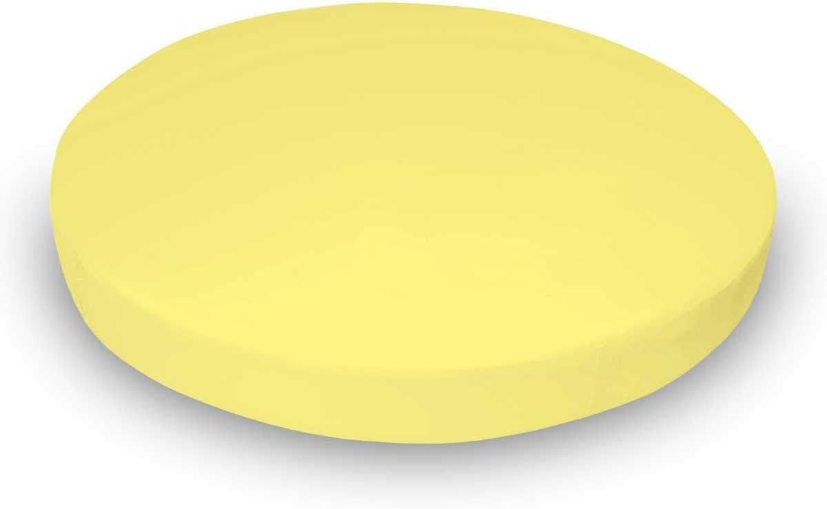Drona Bedding Drona Bedding Queen 1 Piece Round Bed Sheet Set Pure Cotton 800 Threat Count 1 Round Bed Fitted Sheet - Easy Fit with 15\"\" Deep Pocket, Round Bed Sheet Set, Yellow