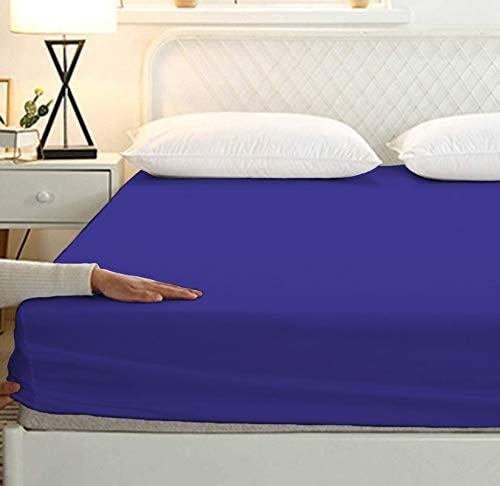 British-Linen 800 Thread Count 15 Inch Deep Pocket Fitted Sheet Set of 3 Pieces, Soft & 100% Egyptian Cotton, Fully Elasticized, Luxury Sheets & Pillowcases-Royal Blue Solid,Twin-XXL Size.
