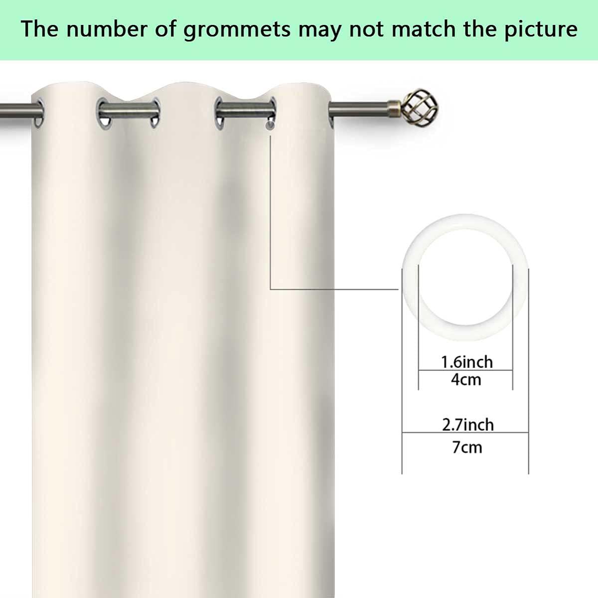 ViLJe Heat Blocking Curtains 63 Inches Long, Paris Over Roofs House Grommet Curtain Drapery Sets for Bedroom & Living Room 55 x 63 Inch