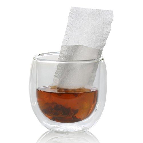 finum Finum Disposable Paper Tea Filter Bags for Loose Tea, White, Extra Slim, 100 Count