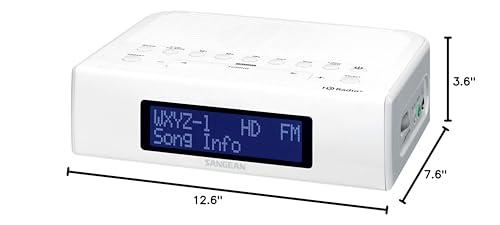 Sangean Sangean HDR-15 AM/FM Digital Tuning Clock Radio with USB Phone Charging, White