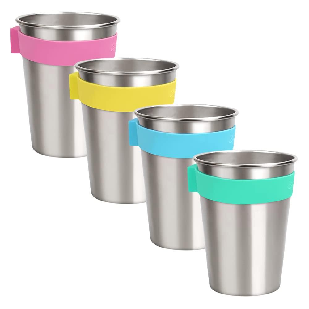 SOPHICO SOPHICO Magnetic Hanging Cups for Toddlers Kids and Adults, Hanging Cup on Fridge or Watercooler, for Independent Drinkers (MIX-12oz, Stainless Steel)
