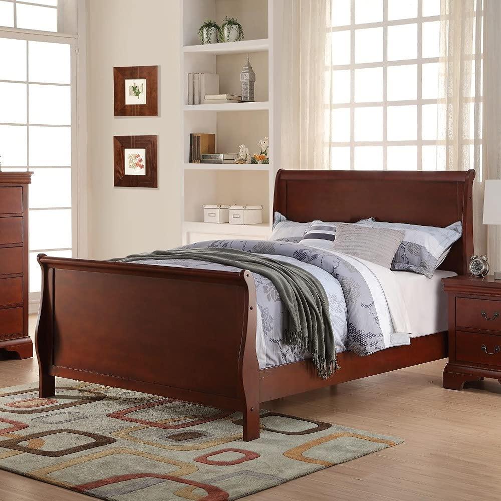 Benzara Benzara BM171680 48 x 82 x 40 in. Twin Size Bed - Cherry