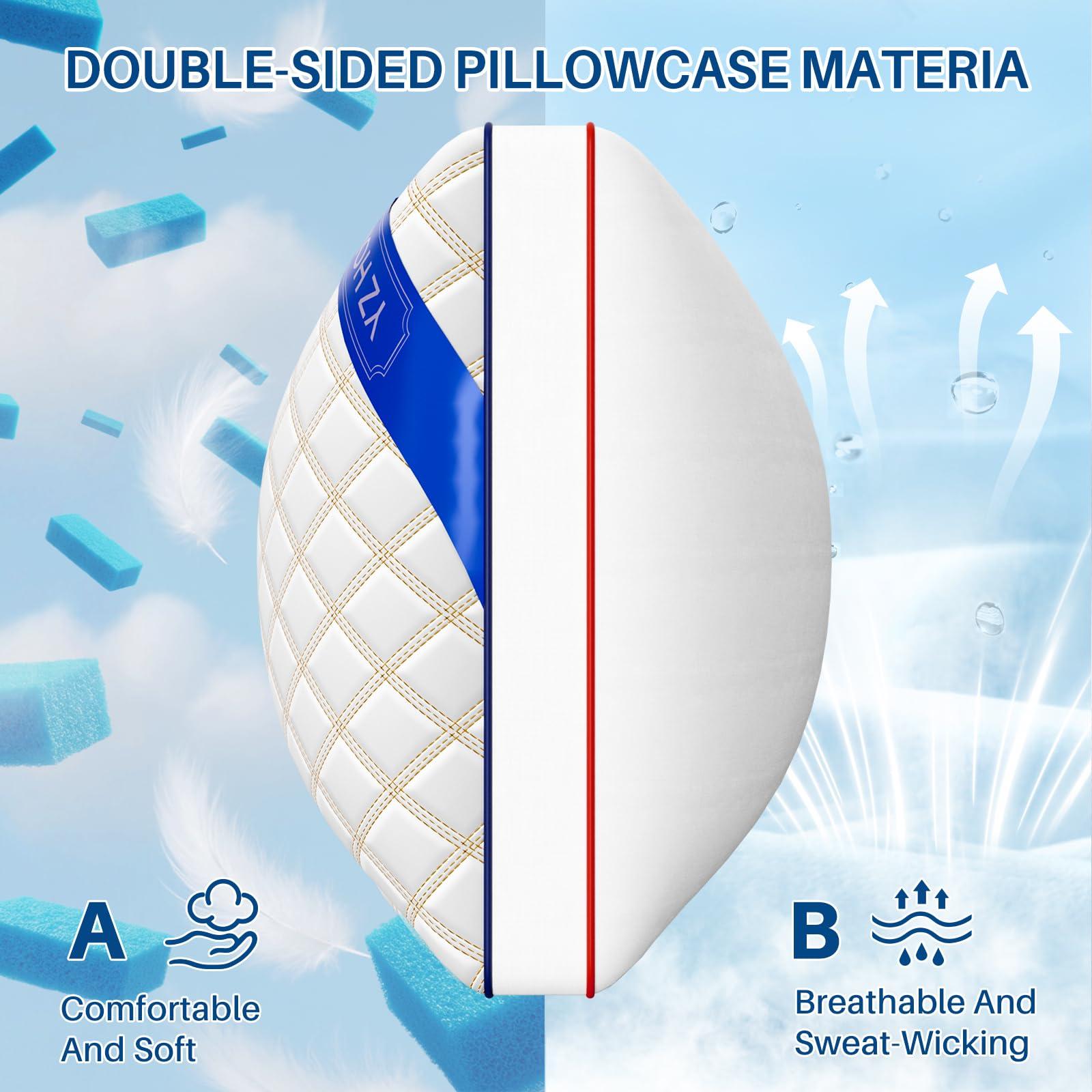 YZ HOME YZ HOME Long Body Pillow for Adults - Firm Body Pillow Insert with Shredded Blue Memory Foam, Adjustable Height, Soft Support for Side Sleeping, Pregnant Women, Washable (20x54 Inch, White)