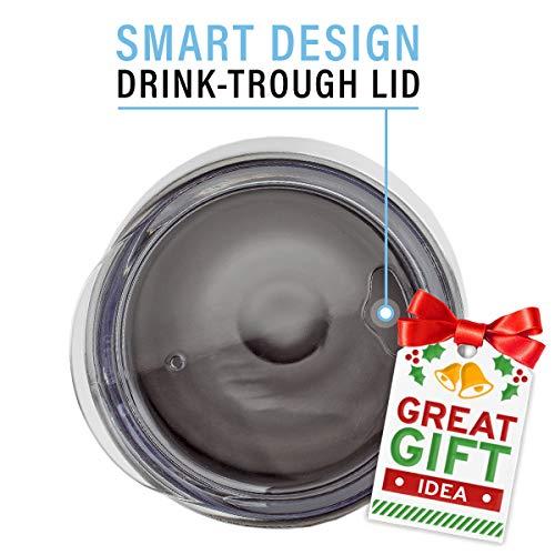 BROVINO Stainless Steel Wine Glasses with Lid - 12 oz Double Wall Insulated Outdoor Wine Tumblers - 100% Unbreakable & Stemless Glass - Wine Tumbler Set for Outdoor : Wine, Coffee & Camping (2)