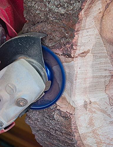 King Arthur's Tools King Arthur's Tools Original and Patented Round Coarse Blue Holey Galahad Tungsten Carbide Disc for Woodworking, Shaping, and Smoothing - Fits most Standard 4 1/2", 115-125mm Angle Grinders #47851 RCB