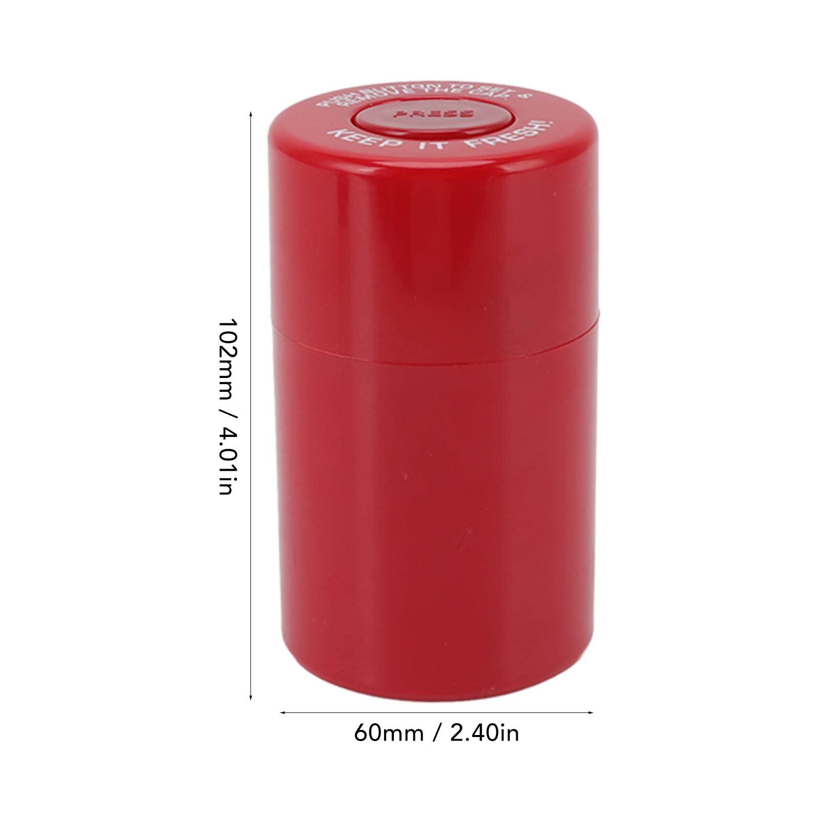 Pssopp Stash Jar,Moistureresistant Smell Proof Container Small Round Plastic Container for Travel (Red)