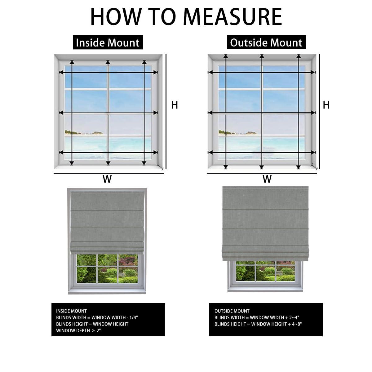 getopblinds Roman Shades Custom Size Blackout Roman Blinds for Windows, Thermal Insulated Heat Blocking Room Darkness Window Blinds & Shades, Linen Textured Blinds for Home Office, 35" W x 70" L, Tan-Blackout