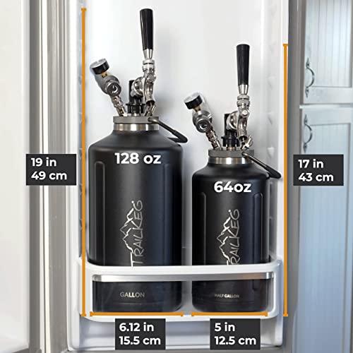 TrailKeg TrailKeg - Carbonated Growler for Beer - One Gallon - 18/8 Stainless Steel - Vacuum Insulated Double Wall, Cold for 48 Hours - Craft Beverage Dispenser for Beer, Soda, Cocktails, and Kombucha