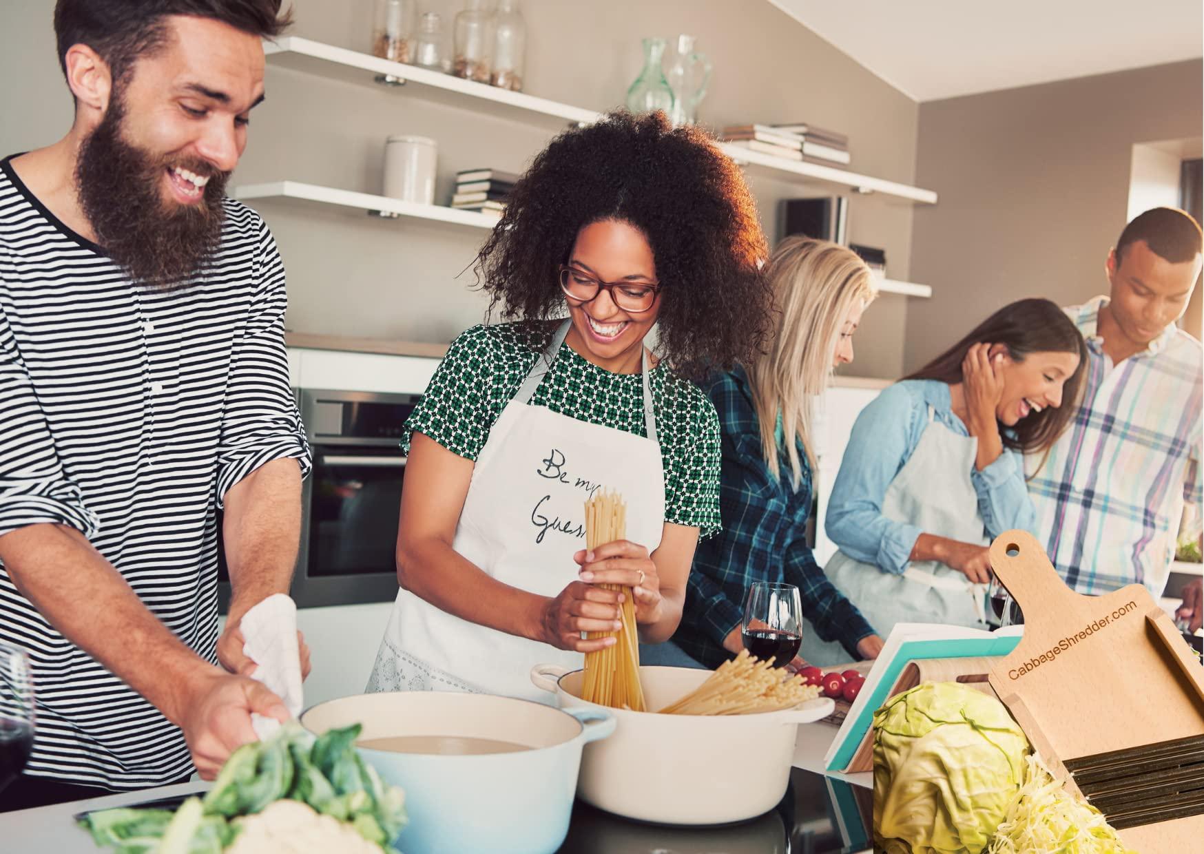 CabbageShredder.com Cabbage Shredder & Vegetable Slicer for Food Preparation, Sauerkraut, Coleslaw, Salads. Compact Size. Solid Wood. Thin Slices. Three Blades!