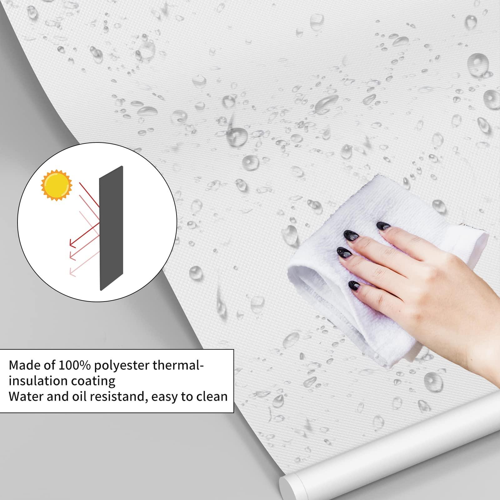 Viegon Blackout Blinds for Windows Roller Blinds with Thermal Insulated & Anti-UV 100% Black Out Window Blinds for Bedroom, Easy to Install & Cordless[White,30" Customize]