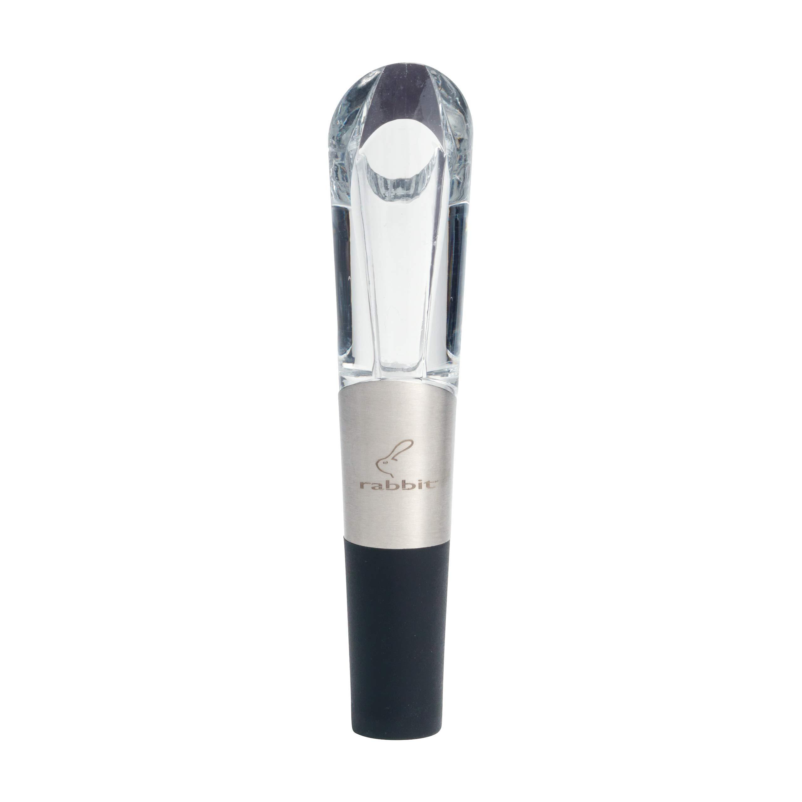 Rabbit Rabbit Wine Aerator and Pourer, 1.1 x 1.1 x 5.2 inches, Clear/Stainless Steel