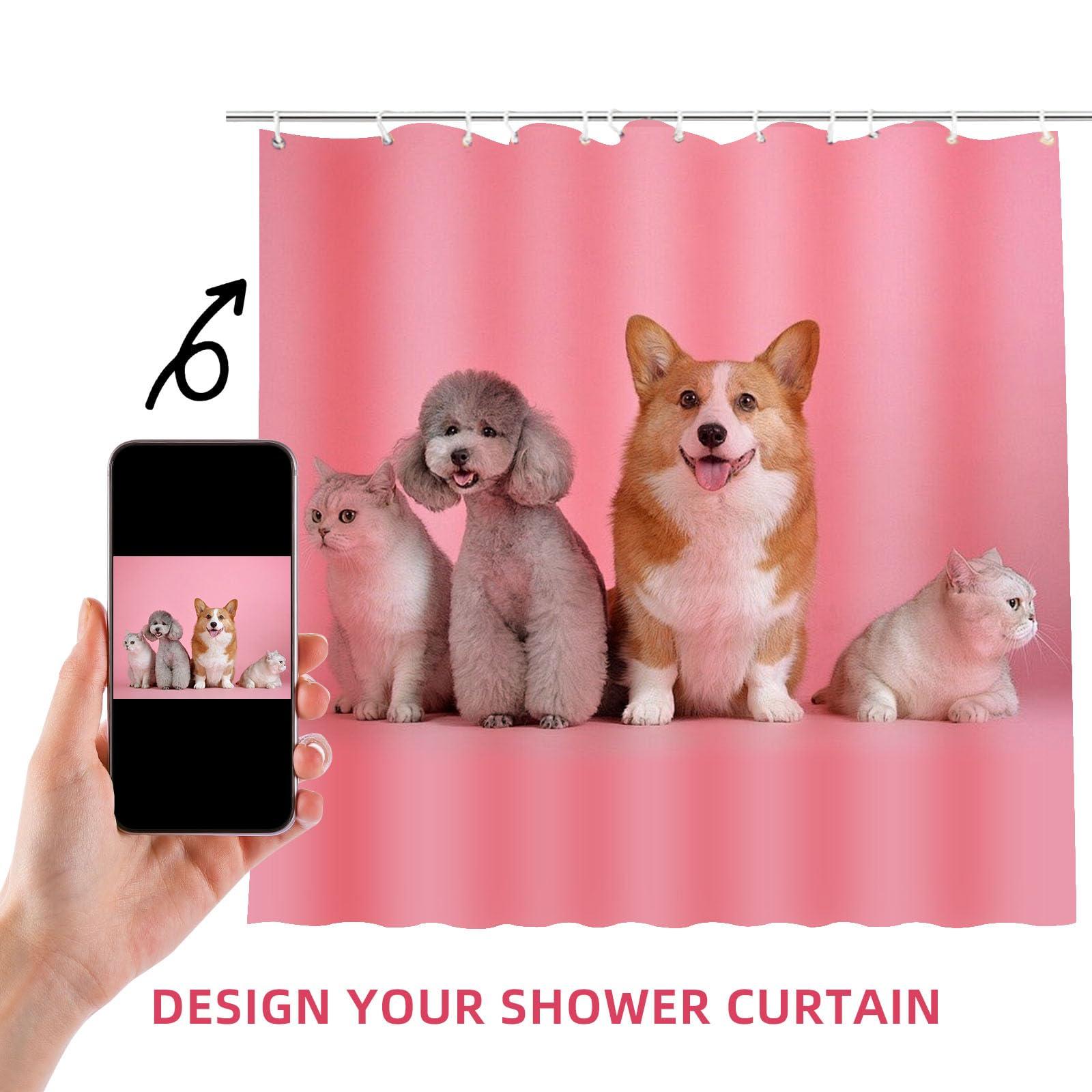KAPTOY KAPTOY Custom Shower Curtain,Personalized Shower Curtain with Picture Text Logo, Custom Photo Shower Curtain with 12 Hooks,Custom Shower Curtains for Bathroom (60x79 in)