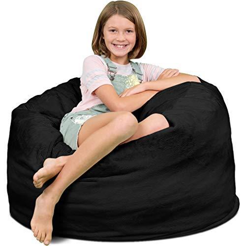 ULTIMATE SACK ULTIMATE SACK 3ft Bean Bag Chair, Oversize Bean Bag Chair for Adults, Comfy Chair Bean Bag Couch Lounge Sofa Loveseat Furniture | Charcoal Fur