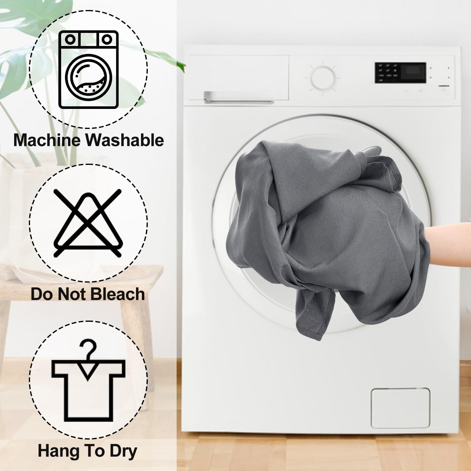 Smiry Smiry Rectangle Table Cloth Linen Textured, Waterproof Spillproof Anti-Wrinkle Burlap Tablecloth, Washable Decorative Fabric Table Cover for Dining, Party, Banquet, 60 x 84 Inch, Grey