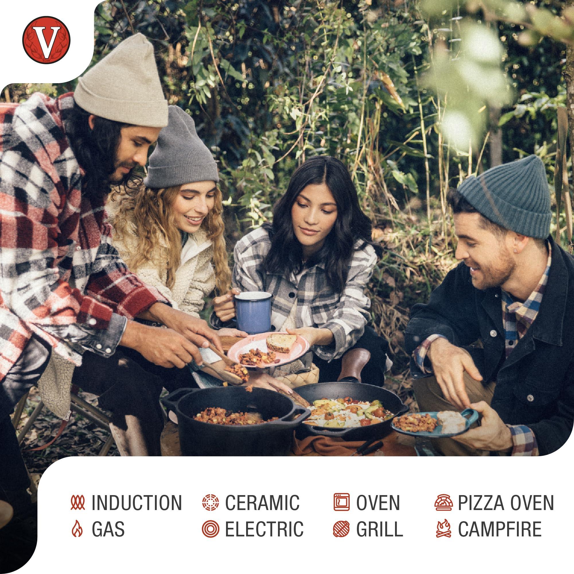 Victoria Victoria Cast Iron Wok with Loop Handles, Made in Colombia, 14 Inches