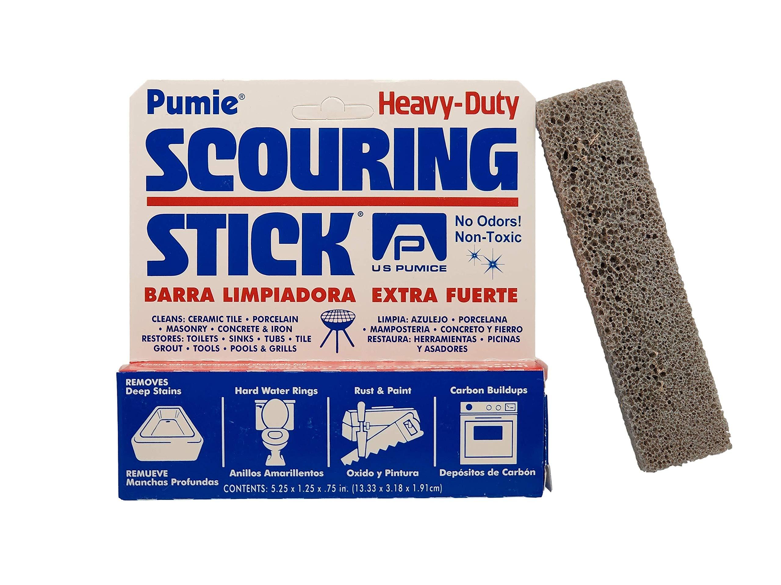 PUMIE U.S. Pumice 1001 Pumie Scouring Stick, Heavy Duty, HDW, Remove Stains, Hard Water Rings, Rust and Paint, Carbon Buildups, (6 Pack)