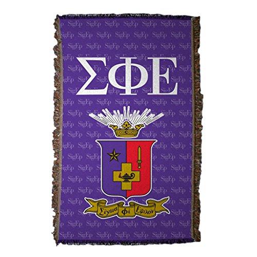 VictoryStore VictoryStore Blanket - Sigma Phi Epsilon Woven Blanket, “SigEp” Coat of Arms Design