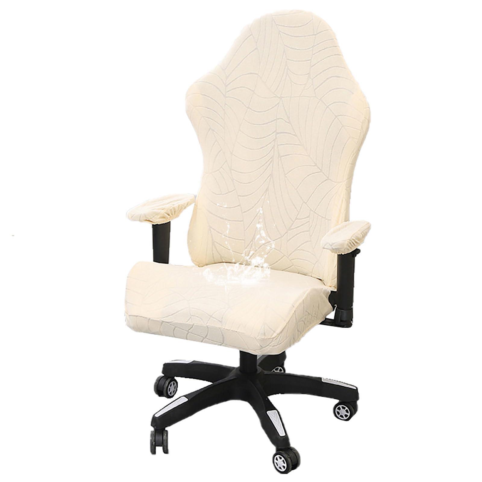 ZRCYXDW ZRCYXDW Ergonomic Gaming Chair Cover, Waterproof Computer Chair Slipcover Stretch Soft Gaming Chair Slipcover with Armrest Covers Gaming Chair Seat Cover Washable-Beige-Large