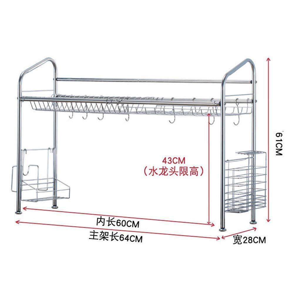 Generic Stainless Steel Dish Drainer Over The Sink, Multipurpose Large Capacity Kitchen Rack, Space-Saving