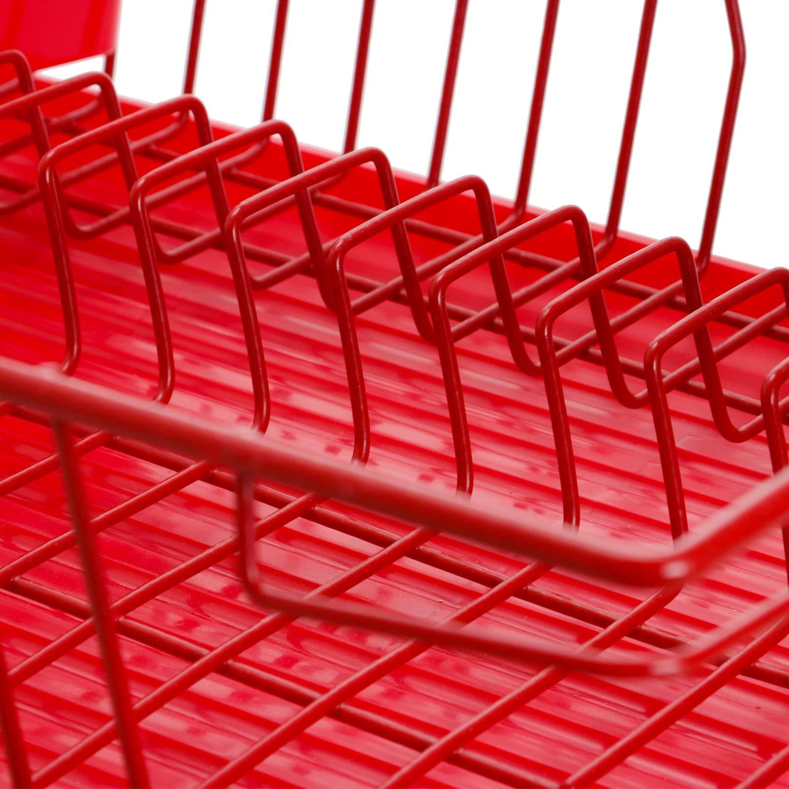 Megachef Megachef Mega Chef 17 1/2-inch Dish Rack, Red (93596407M)
