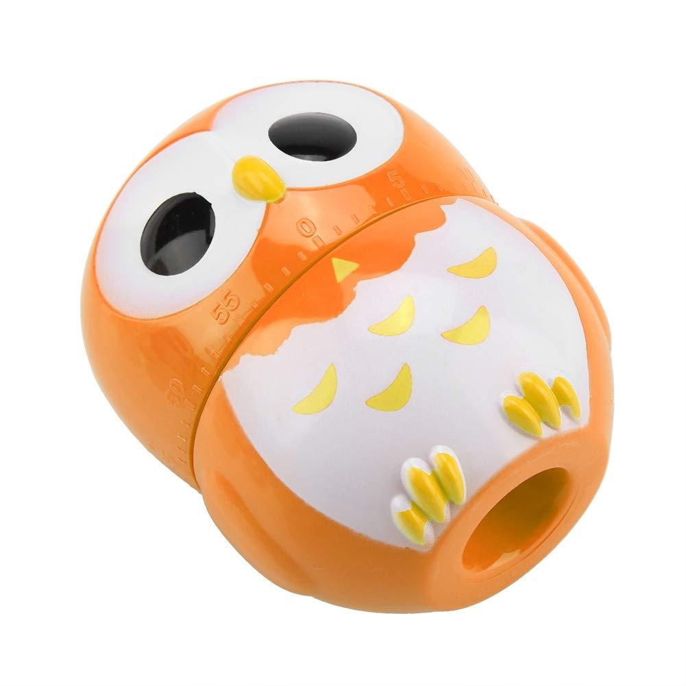 yaogohua Cute Owl Kitchen Timer, Manual Timer Mechanical Counters Clock Egg Timer for Cooking Timing Tool, Classroom Timers for Teachers(Orange)