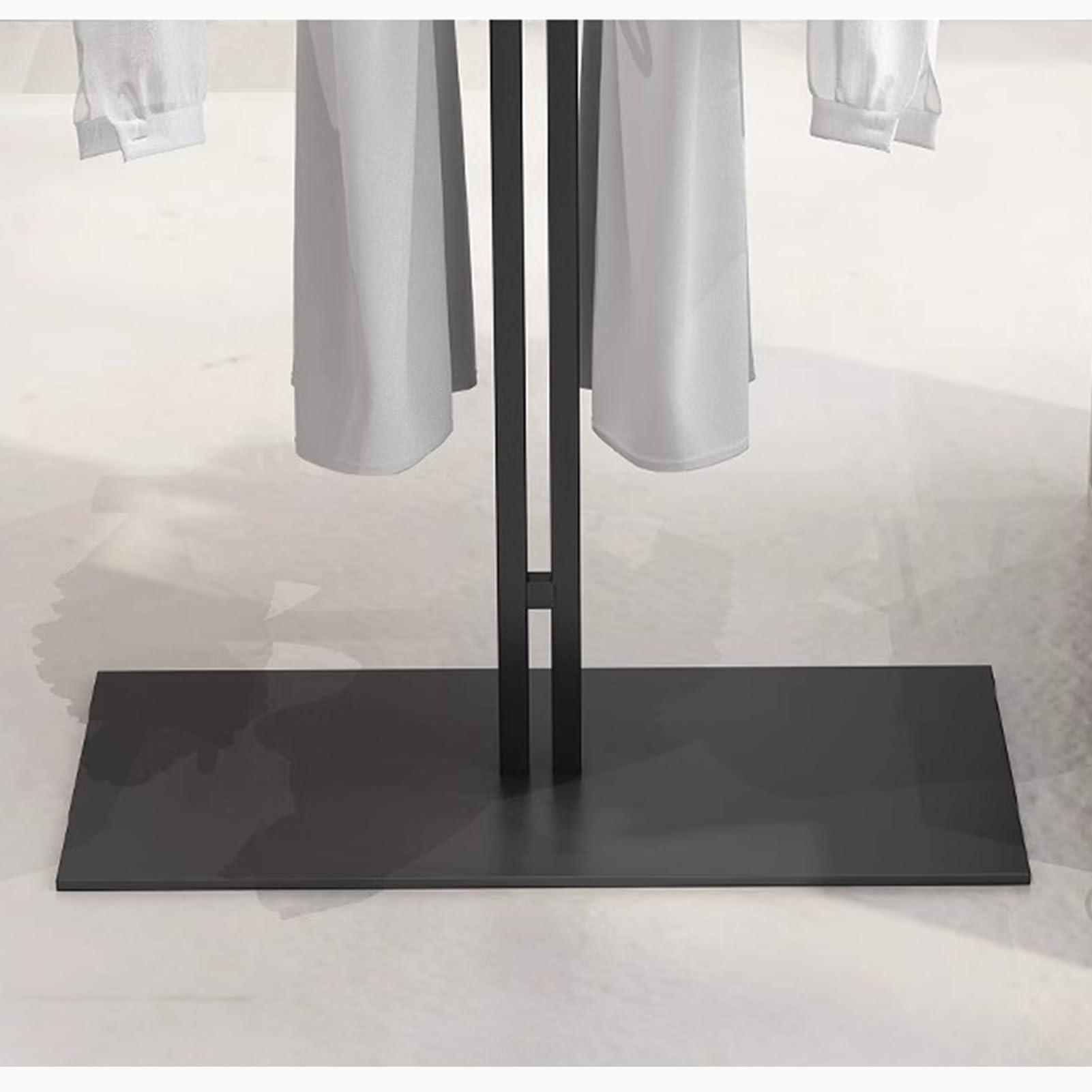 JOMRTS JOMRTS Heavy duty Garment rack Double Rod Clothing Rack For Hanging Clothes, Freestanding Clothes Display Rack For Boutique, Heavy Duty Metal Clothes Rail For Bedroom, Space Saving Coat Rack (Black)