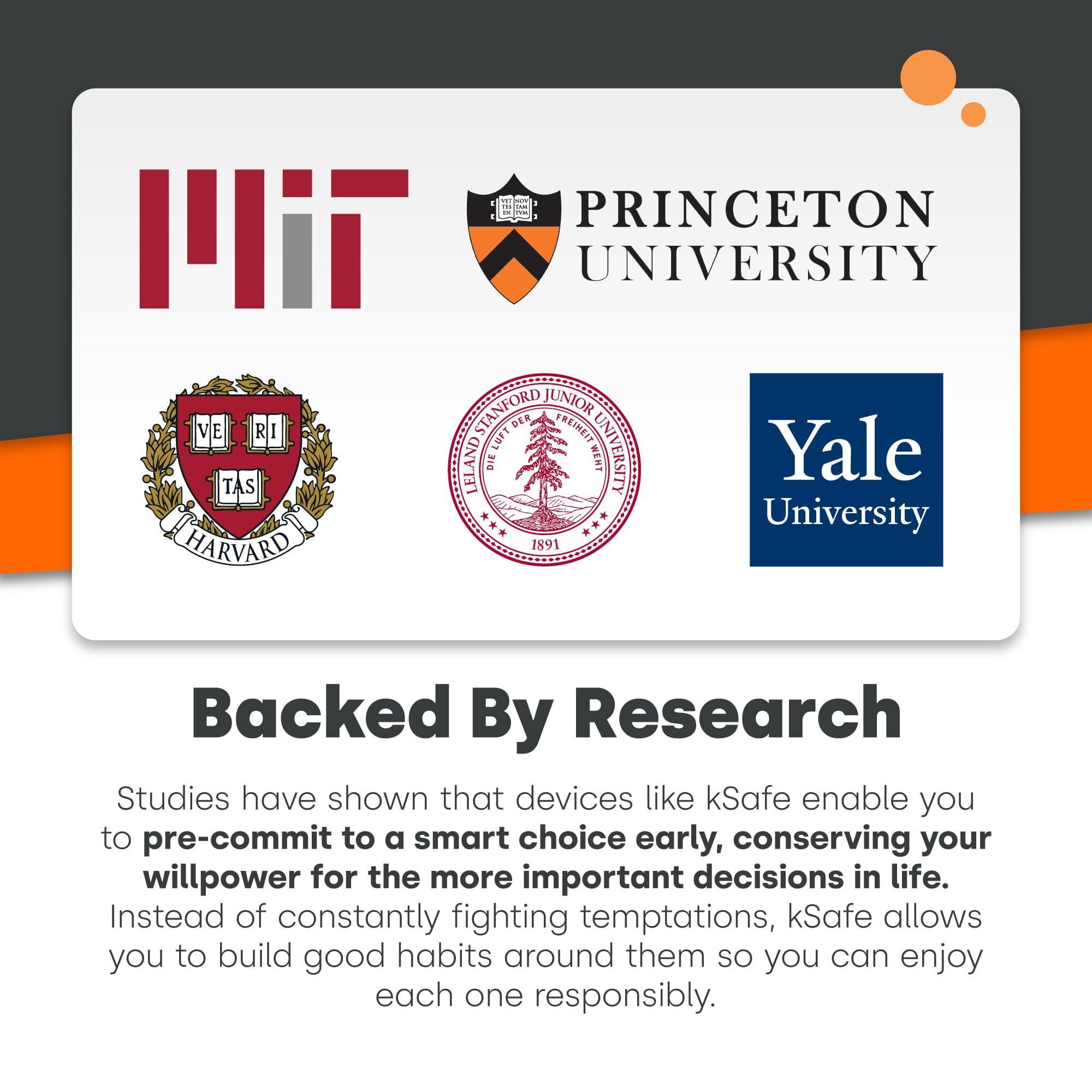 Kitchen Safe Kitchen Safe Time Locking Container (Medium), Timed Lock Box for Cell Phones, Snacks, and other unwanted temptations (Blue Lid + 5.5 White Base with Access Port)