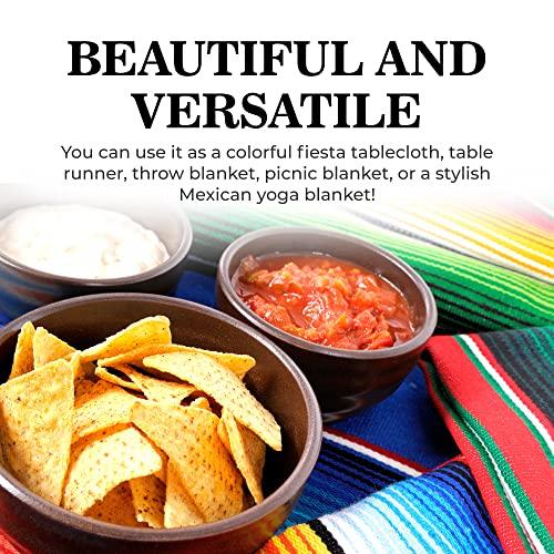 Leos Imports Leos Imports Mexican Serape Blanket, Traditional Saltillo Mexican Blanket, Handmade Mexican Blankets and Throws, Multipurpose Indoor and Outdoor Blankets and Throws, 84 x 55 Inches, Black