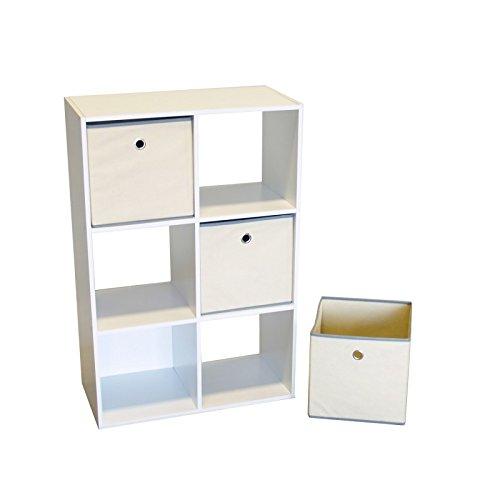 VidaNaticle VidaNaticle Large Storage Bins, Colonial 6-Cell Storage Cube, Stackable Storage Boxes, Storage Baskets for Organizing, Shelves, Bedroom, Home, Office (36\"x24\"x12\", White, 6 Cell)