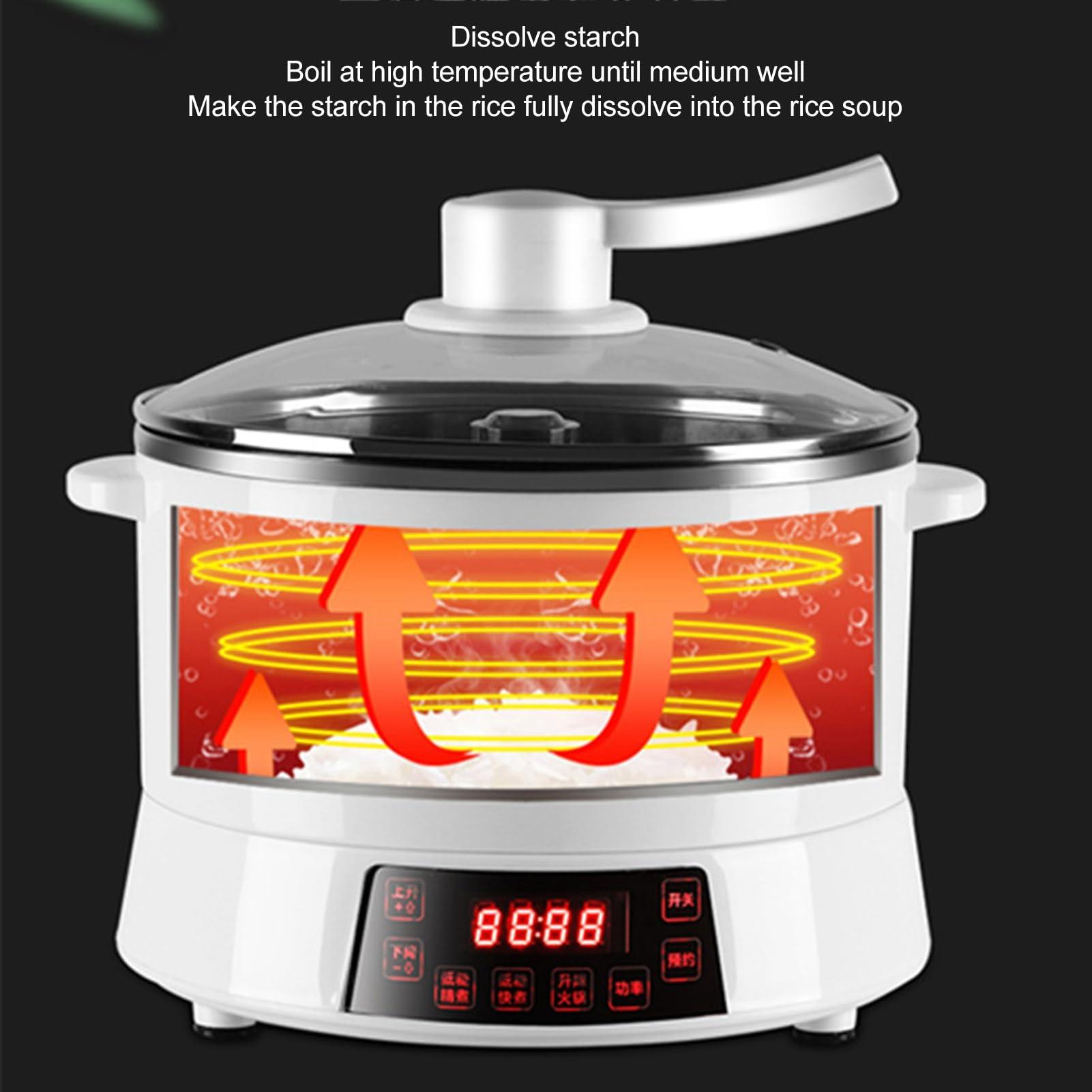 Atyhao 4L Lifting Sugar Removal Rice Cooker with Fast Cooking, 12H Timed Reservation for Steaming Rice Soup (US Plug 110V)