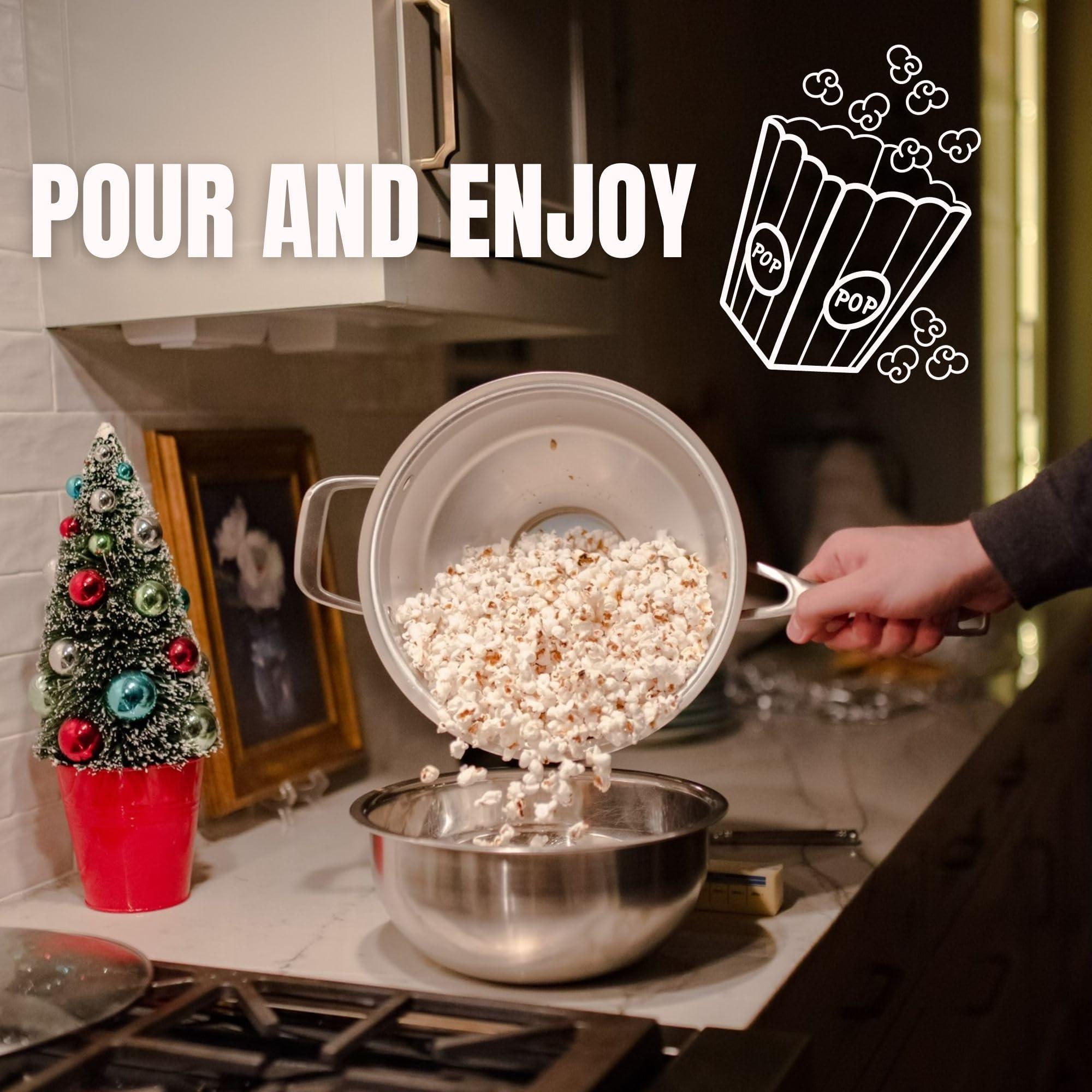 The GrandPopper The Grandpopper Popcorn Popper | No-Shake, No-Stir Premium Stovetop Popcorn Maker | Popcorn Pan | Popcorn Pot | Pops Kernels Perfectly Without Burning | Easy Serving