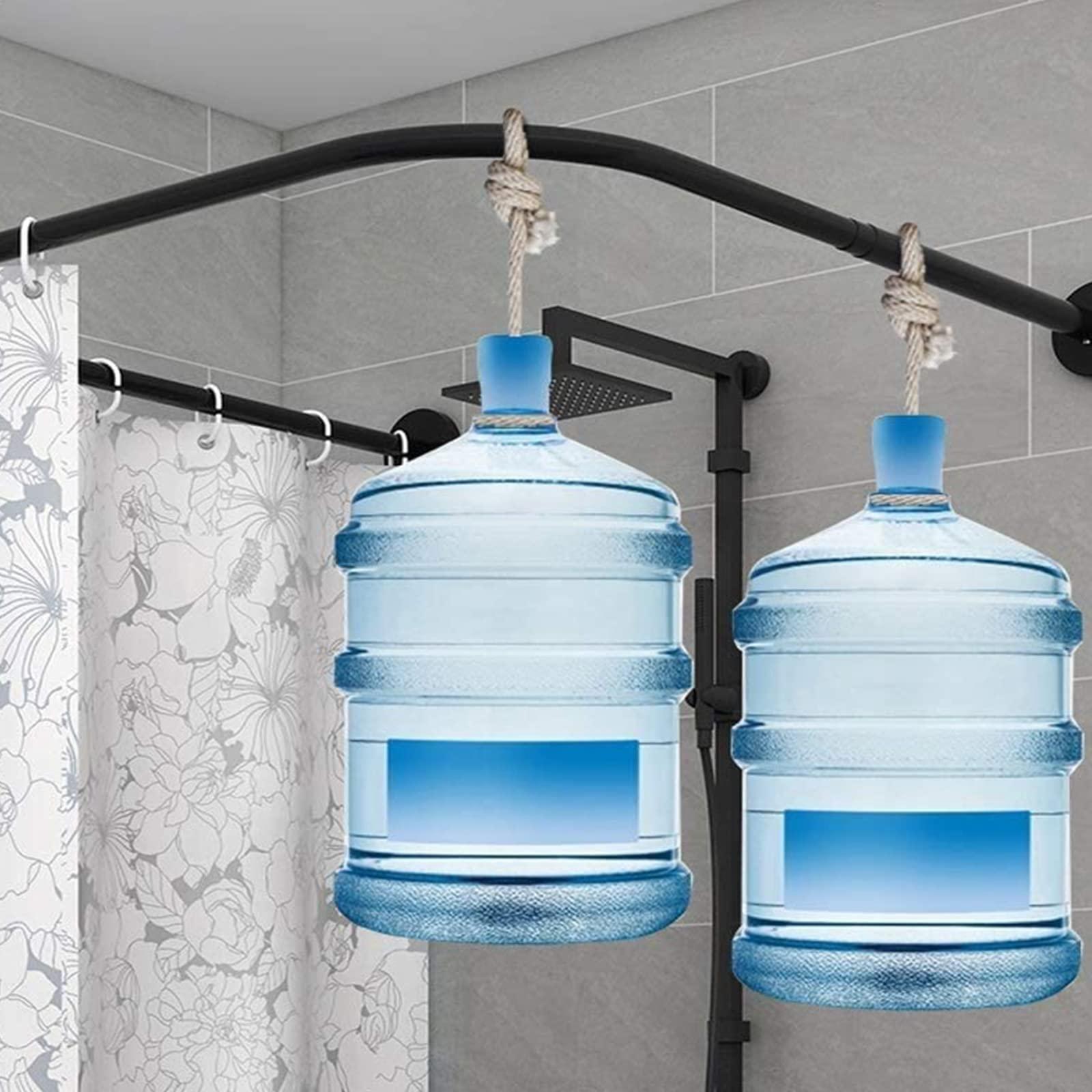 QUOCIN Curved Shower Curtain Rod, Corner Shower Curtain Rod, Expandable Shower Curtain Rail L Shape,U Shape, Stainless Shaped Bathroom Shower Rod Free Drill Install for Clothing Store ( U.110x110x110cm)